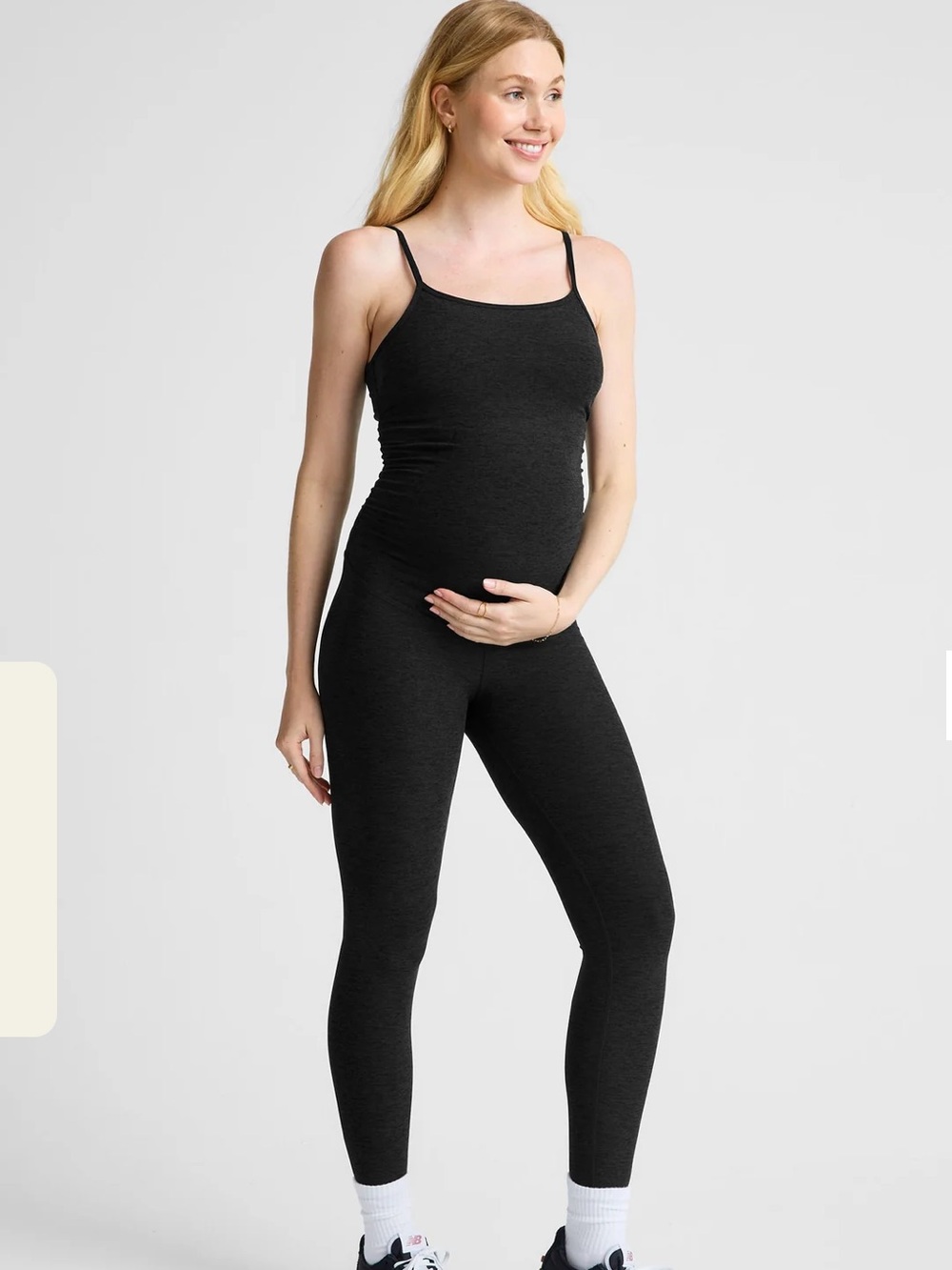 Beyond Yoga Black Spacedye Maternity Jumpsuit - Size S